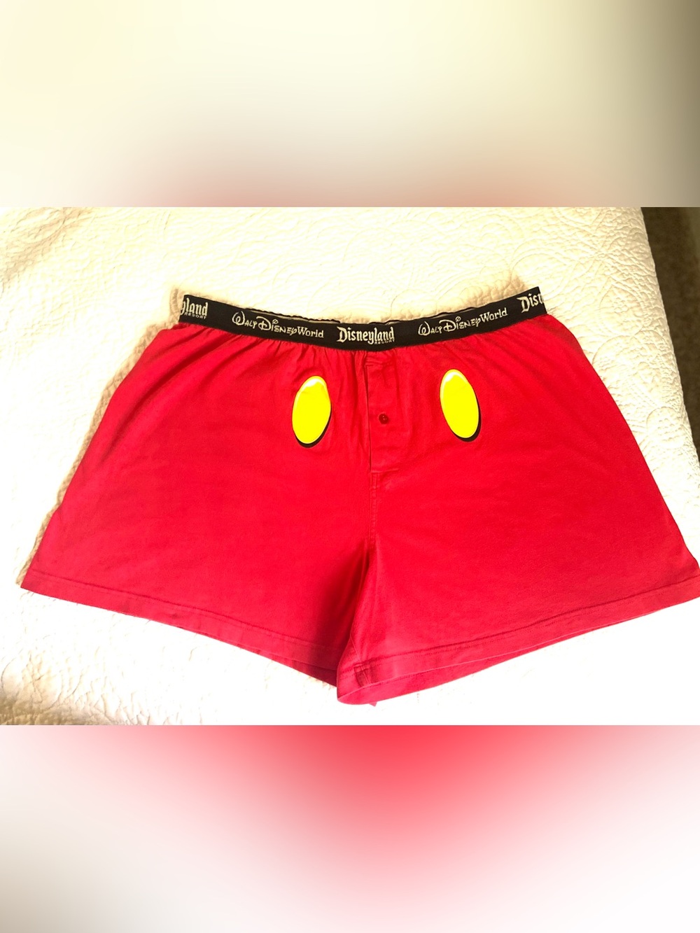 Mickey Mouse XL 2 Pair Lounge Sleep Pajama Red Boxer Style Shorts